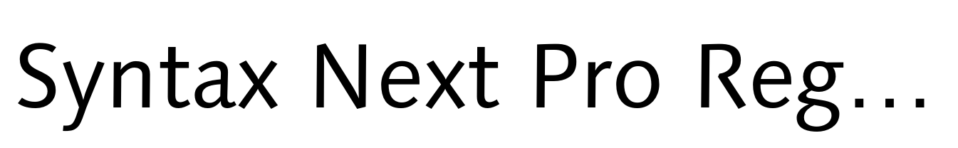 Syntax Next Pro Regular